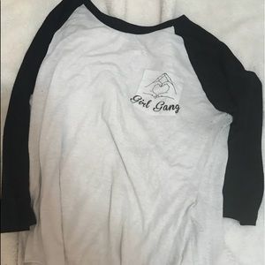 Topshop Distressed baseball tee